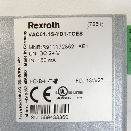 Rexroth R911172852 VAC01.1S-YD1-TCES