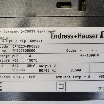 Endress+Hauser LIQUISYS-M pH/dig. sensor / CPM223-MR0005