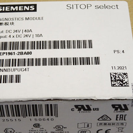 Siemens Diagnostics Module 6EP1961-2BA00 PS:4 / Neu OVP