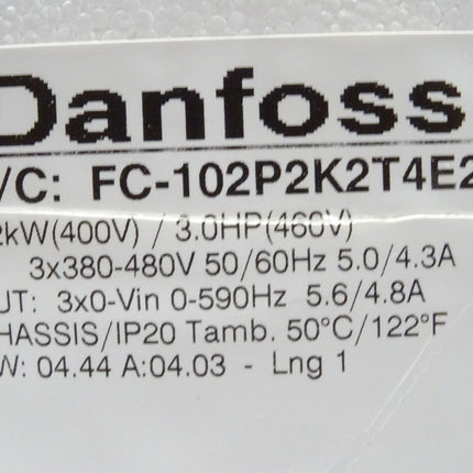 Danfoss VLT FC-102P2K2T4E20H1TGXXXXSXXXXALBXCXXXXD0 HVAC Drive 134F4525 neu-OVP