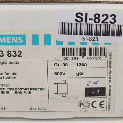 NEU 1x Siemens 3NA3832 Sicherungseinsatz 125A 500V 3NA3 832