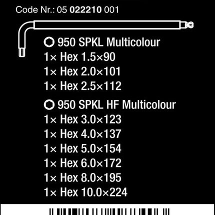 Wera 950/9 Hex-Plus Multicolour HF 1 Winkelschlüsselsatz - 9-teilig 05022210001 - Maranos.de