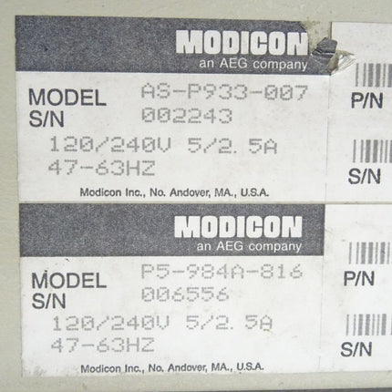 AEG Modicon AS-P933-007 / P5-984A-816 Rack