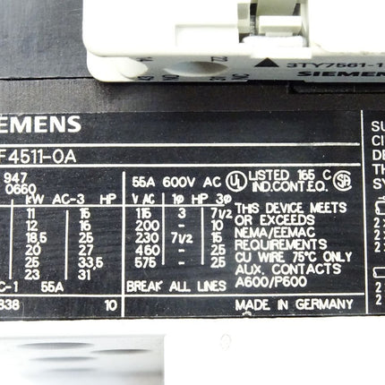 Siemens 3TF4511-0A Schütz / Neuwertig