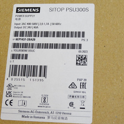 Siemens SitopPSU300S 6EP1437-2BA20 / Neu OVP versiegelt - Maranos.de