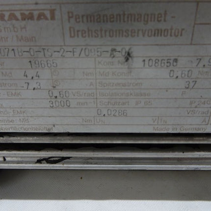 Indramat MAC 071B-0-TS-2-F/095-A-0 Drehstromservomotor