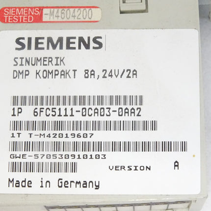 Siemens Sinumerik 6FC5111-0CA03-0AA2 Version A