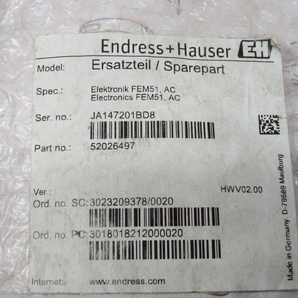 Endress+Hauser Elektronik FEM51 / 52026497 / Neu OVP versiegelt