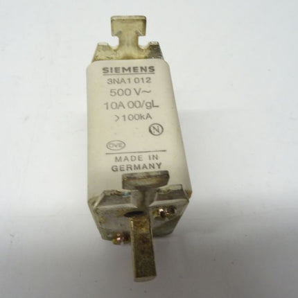 2 x Siemens 3NA1 012 Sicherung 500V / 10A 00/gl