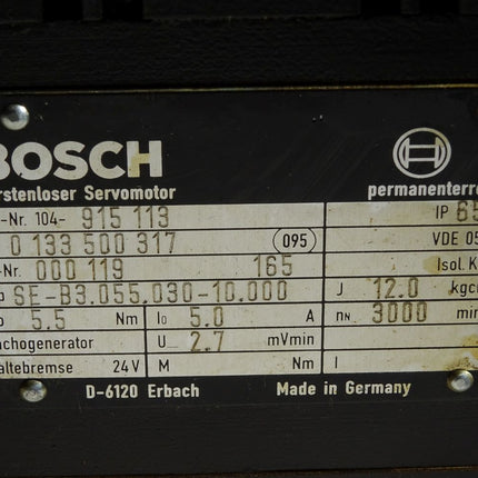 Bosch Bürstenloser Servomotor 0133500317 SE-B3.055.030-10.000 3000min-1