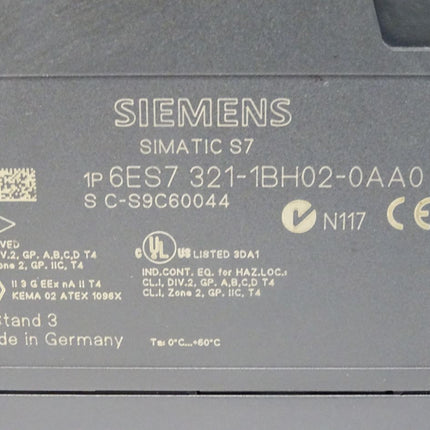 Siemens S7-300 6ES7321-1BH02-0AA0 / 6ES7 321-1BH02-0AA0 (mit Klappe und mit Stecker)