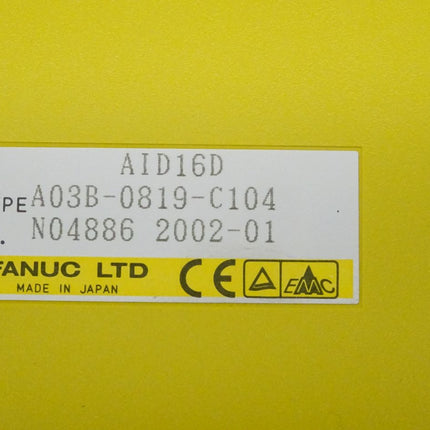 Fanuc A03B-0819-C104 Digital Input Module AID16D N04886 2002-01 neu