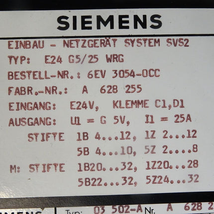 Siemens Einbau-Netzgerät SVS2 6EV3054-0CC