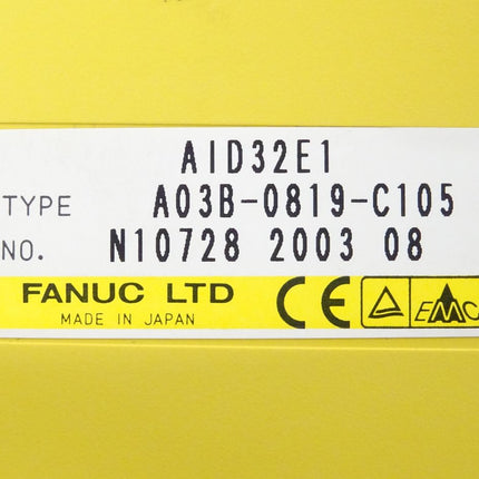 FANUC LTD.  AID32E1 TYPE A03B-0819-C105 / N10728 2003 08