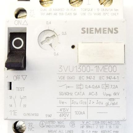 Siemens Motorschutzschalter 3VU1300-1ME00